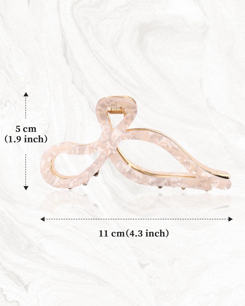 WELROG 2 Pack Metal Bow Claw Clips - Non-Slip Hair Claw Clips for Women,Elegant Large Hair Clip for Thin and Thick Hair (Gold) - Image 3